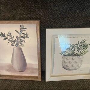 Hobby Lobby Framed Plant Art in Brown and White two pics for one!
